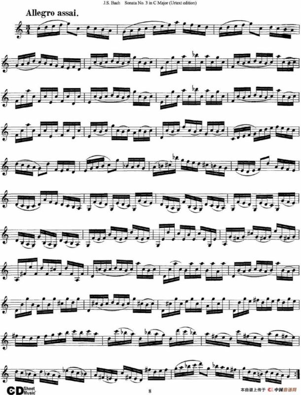 6 Violin Sonatas and Partitas 5.Sonata No.3 in C Major（Urtext edition）
