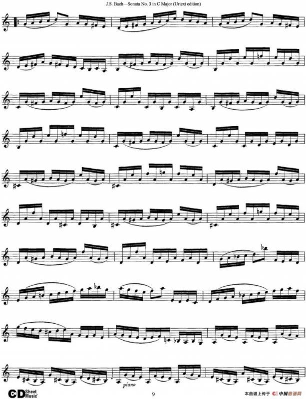 6 Violin Sonatas and Partitas 5.Sonata No.3 in C Major（Urtext edition）