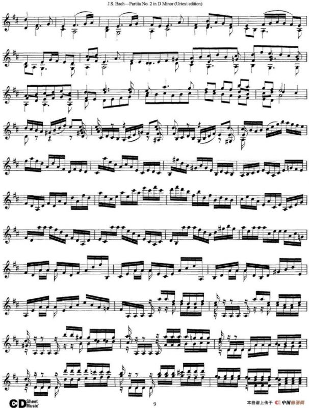 6 Violin Sonatas and Partitas 4.Partita No.2 in D Minor（Urtext edition）