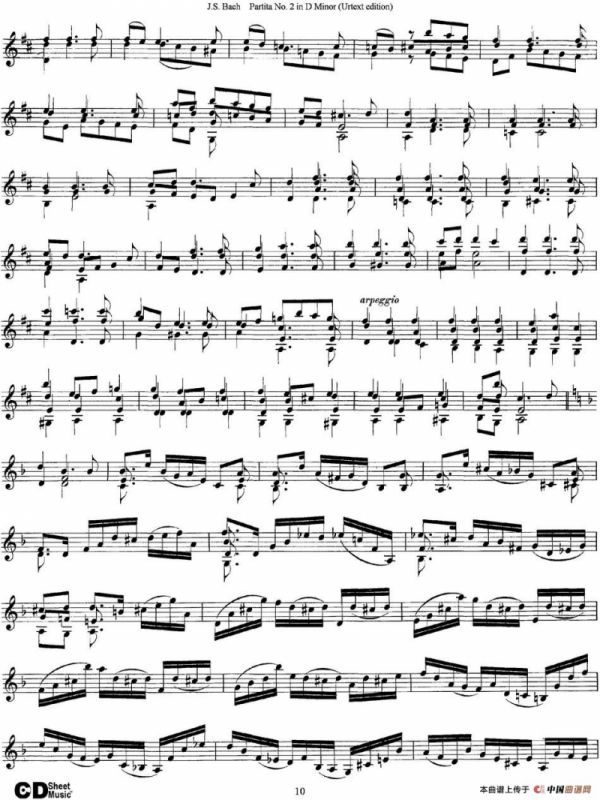 6 Violin Sonatas and Partitas 4.Partita No.2 in D Minor（Urtext edition）
