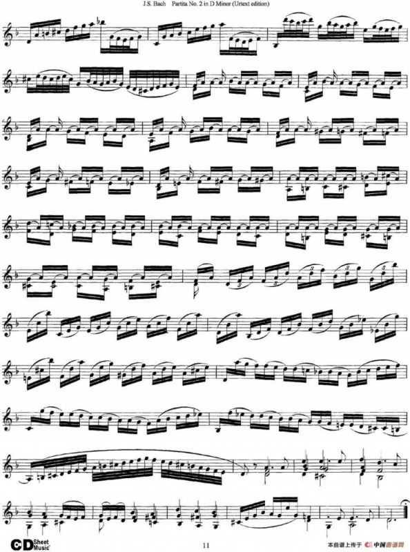 6 Violin Sonatas and Partitas 4.Partita No.2 in D Minor（Urtext edition）
