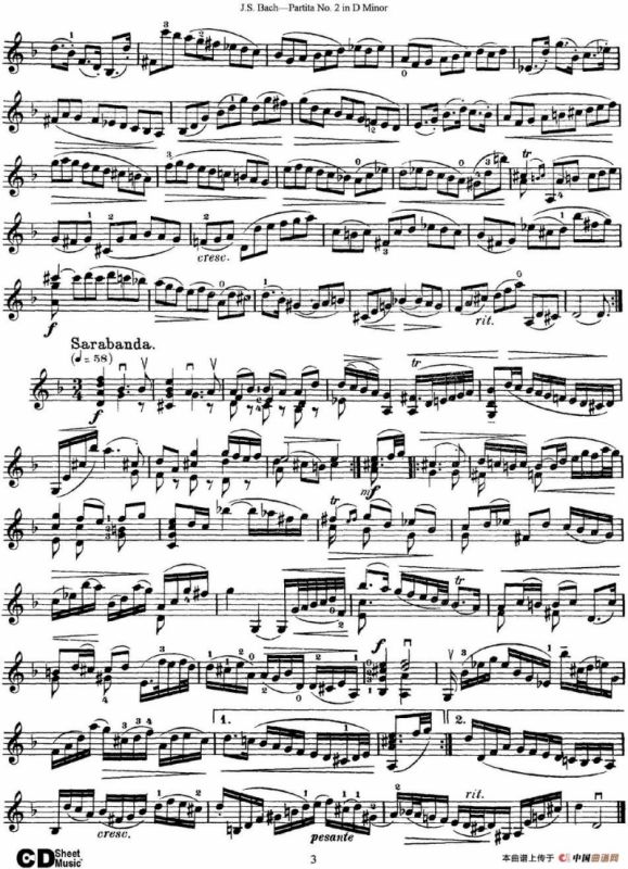 6 Violin Sonatas and Partitas 4.Partita No.2 in D Minor