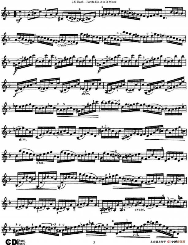 6 Violin Sonatas and Partitas 4.Partita No.2 in D Minor
