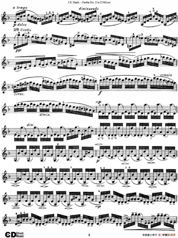 6 Violin Sonatas and Partitas 4.Partita No.2 in D Minor