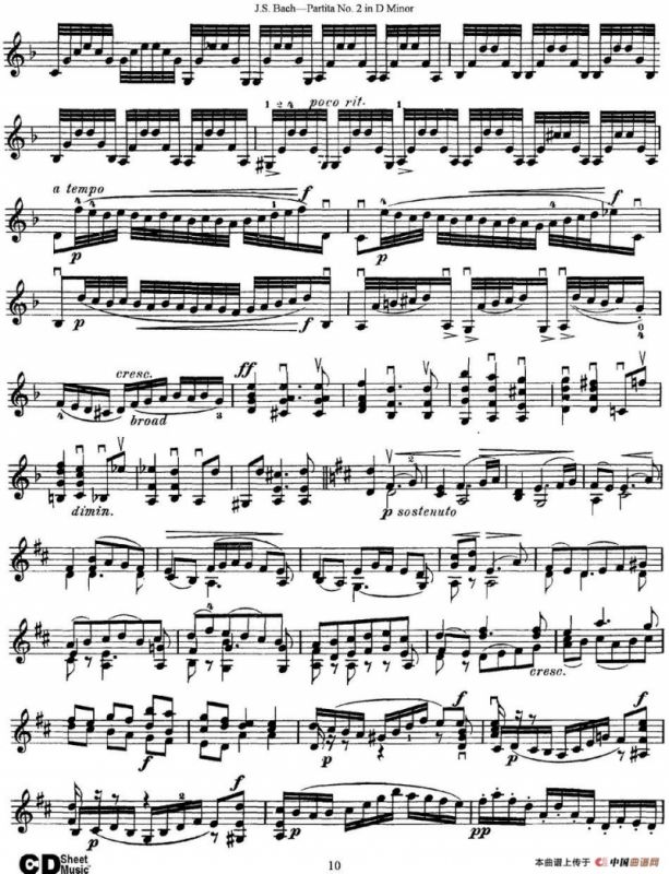 6 Violin Sonatas and Partitas 4.Partita No.2 in D Minor