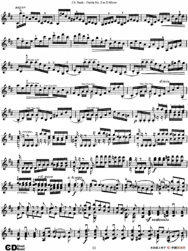 6 Violin Sonatas and Partitas 4.Partita No.2 in D Minor