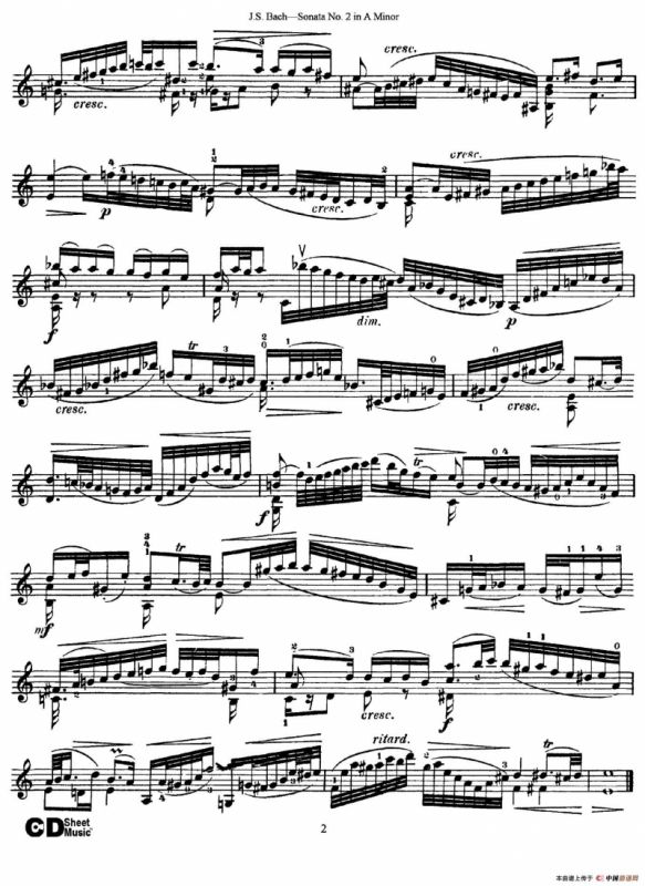 6 Violin Sonatas and Partitas 3.Sonata No.2 A Minor