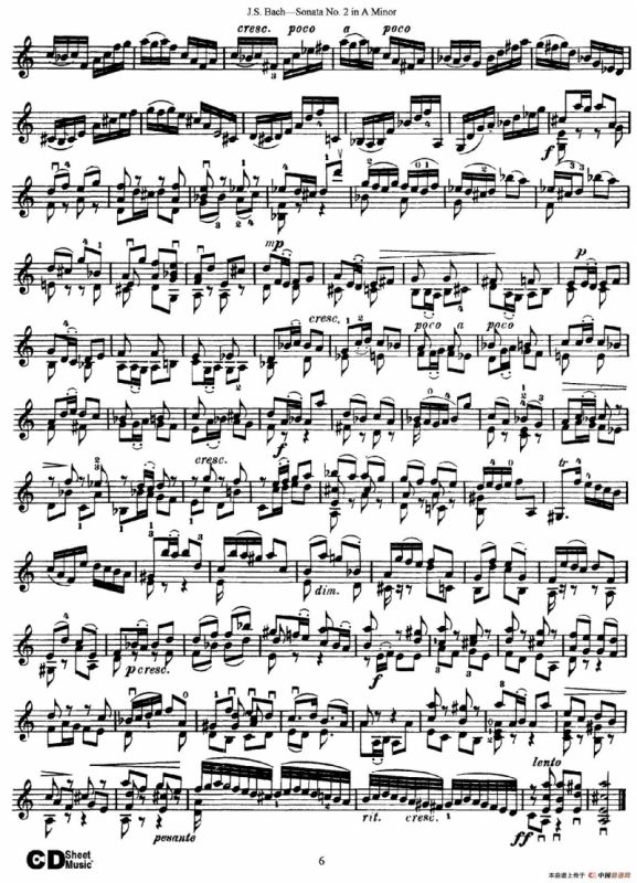 6 Violin Sonatas and Partitas 3.Sonata No.2 A Minor