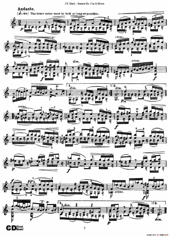 6 Violin Sonatas and Partitas 3.Sonata No.2 A Minor