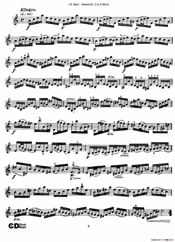6 Violin Sonatas and Partitas 3.Sonata No.2 A Minor
