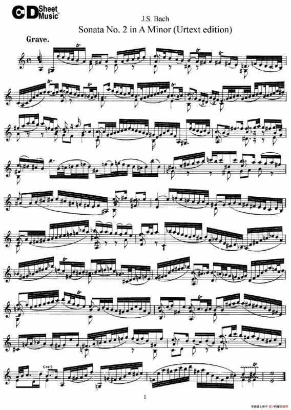 6 Violin Sonatas and Partitas 3.Sonata No.2 A Minor（Urtext edition）