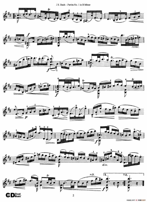 6 Violin Sonatas and Partitas 2.Partita No.1 B Minor