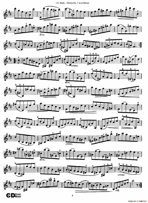 6 Violin Sonatas and Partitas 2.Partita No.1 B Minor