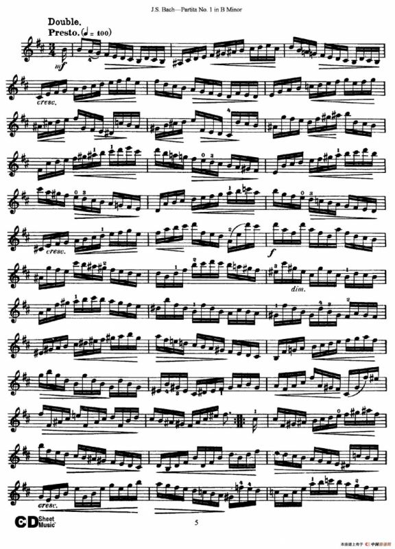 6 Violin Sonatas and Partitas 2.Partita No.1 B Minor