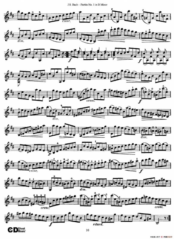 6 Violin Sonatas and Partitas 2.Partita No.1 B Minor