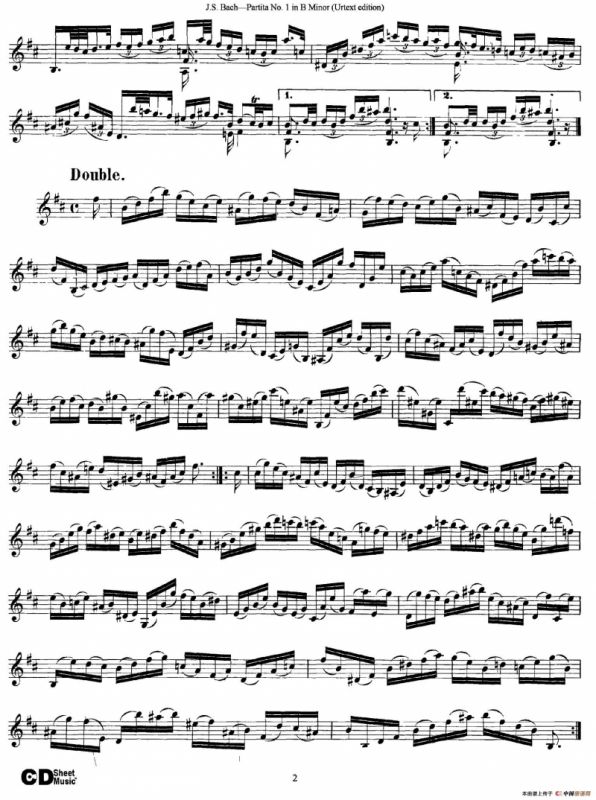 6 Violin Sonatas and Partitas 2.Partita No.1 B Minor（Urtext edition）