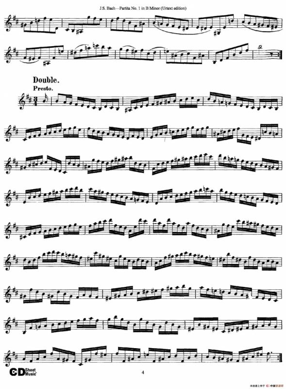 6 Violin Sonatas and Partitas 2.Partita No.1 B Minor（Urtext edition）