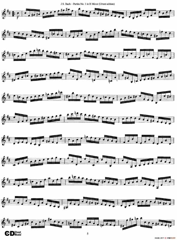 6 Violin Sonatas and Partitas 2.Partita No.1 B Minor（Urtext edition）