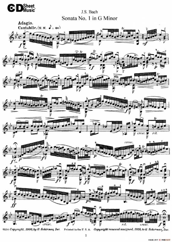 6 Violin Sonatas and Partitas 1.Sonata No.1 G Minor