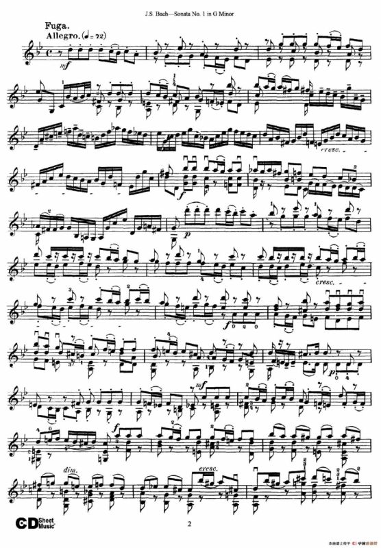 6 Violin Sonatas and Partitas 1.Sonata No.1 G Minor
