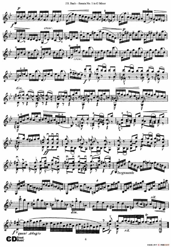 6 Violin Sonatas and Partitas 1.Sonata No.1 G Minor