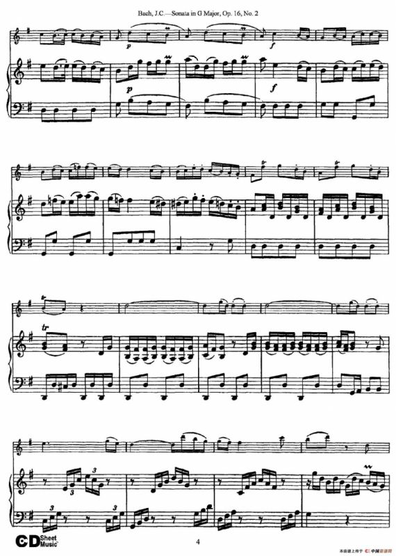 Sonata in D Major,Op.16 No.2（小提琴+钢琴伴奏）