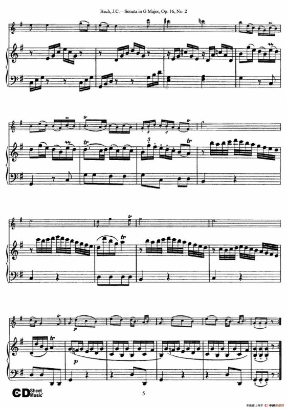 Sonata in D Major,Op.16 No.2（小提琴+钢琴伴奏）