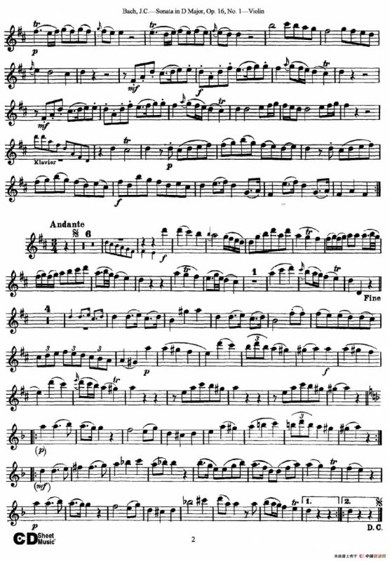 Sonata in D Major,Op.16 No.1