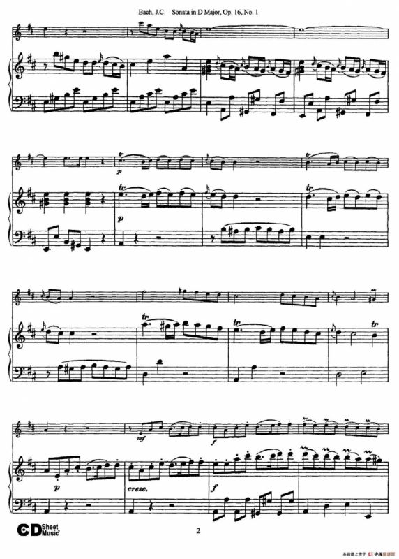 Sonata in D Major,Op.16 No.1（小提琴+钢琴伴奏）