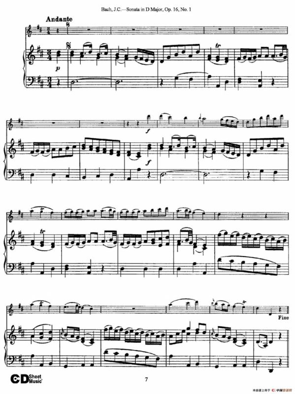 Sonata in D Major,Op.16 No.1（小提琴+钢琴伴奏）