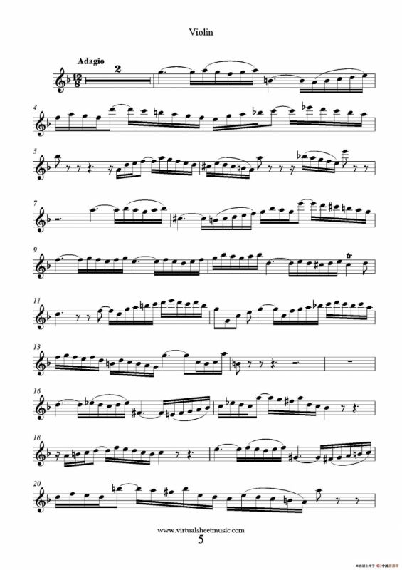 Concerto in D minor（小提琴分谱）