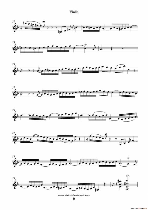 Concerto in D minor（小提琴分谱）