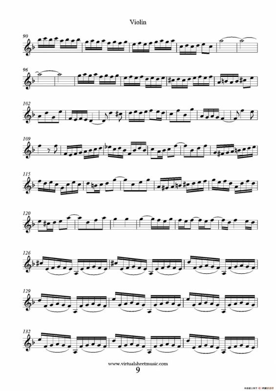 Concerto in D minor（小提琴分谱）