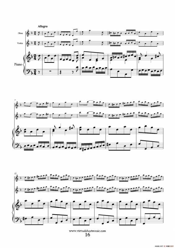 Concerto in D minor（双簧管+小提琴+钢琴伴奏）