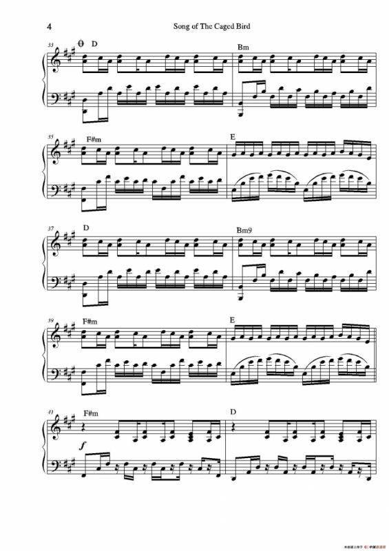 Song of a Caged Bird（小提琴+钢琴伴奏）