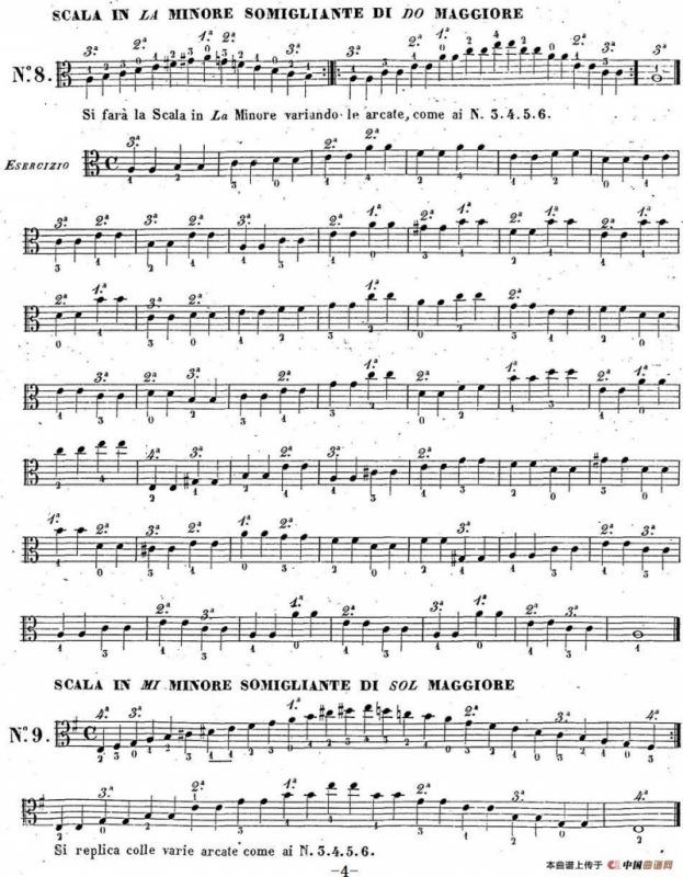 卡瓦利尼《中提琴演奏教程》练习曲