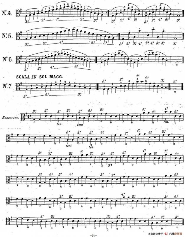 卡瓦利尼《中提琴演奏教程》练习曲