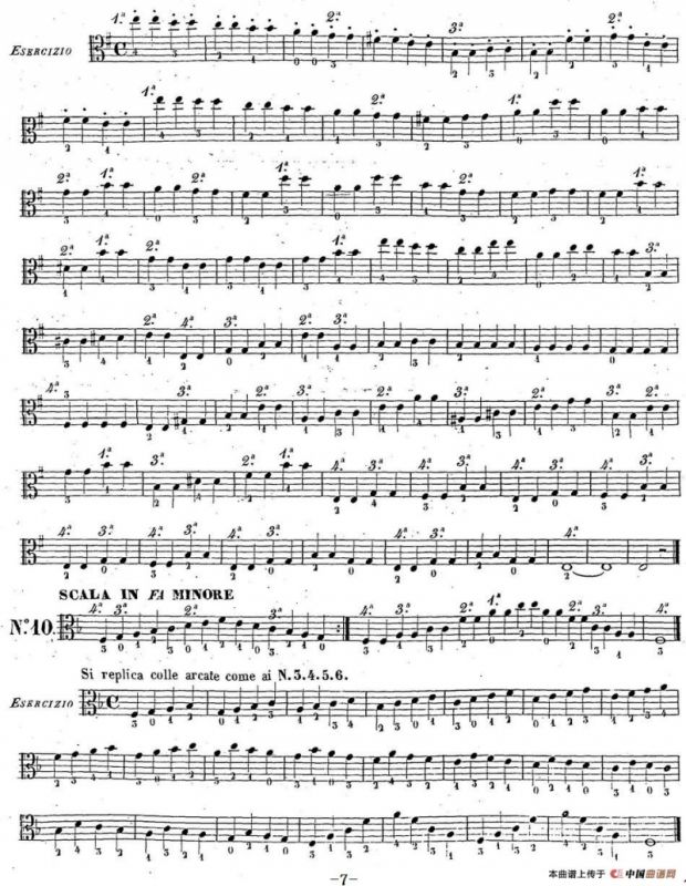 卡瓦利尼《中提琴演奏教程》练习曲