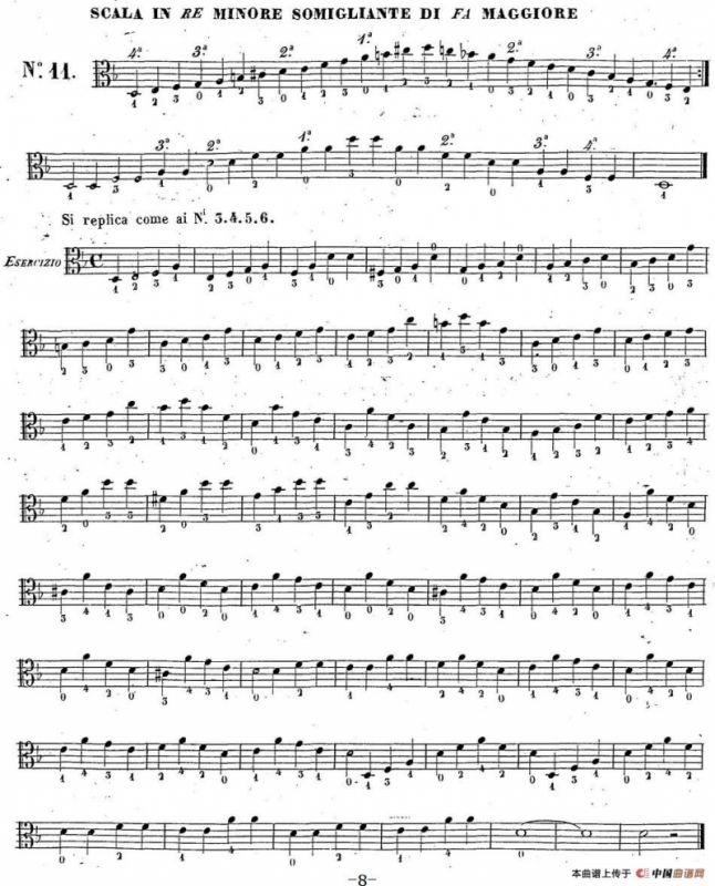 卡瓦利尼《中提琴演奏教程》练习曲