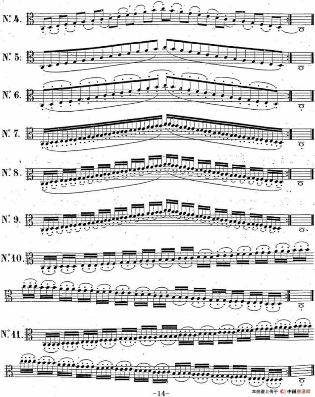 卡瓦利尼《中提琴演奏教程》练习曲