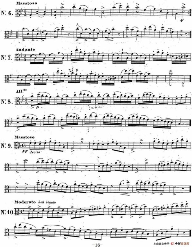 卡瓦利尼《中提琴演奏教程》练习曲