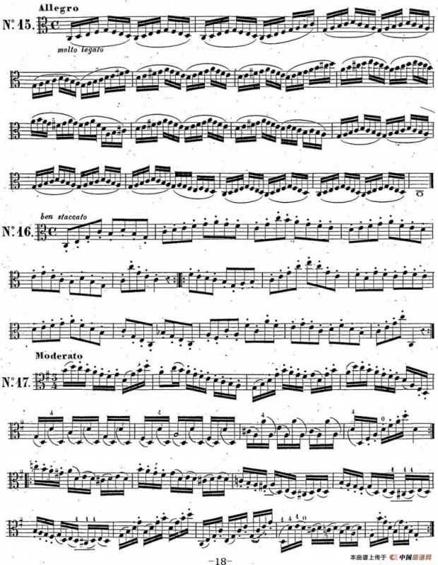 卡瓦利尼《中提琴演奏教程》练习曲