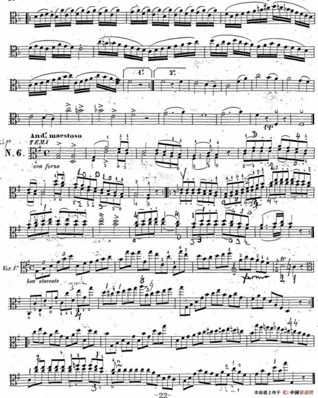 卡瓦利尼《中提琴演奏教程》练习曲