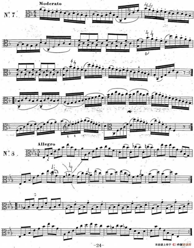 卡瓦利尼《中提琴演奏教程》练习曲