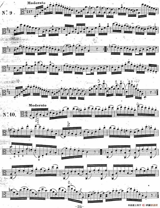 卡瓦利尼《中提琴演奏教程》练习曲
