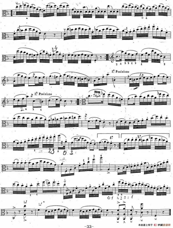 卡瓦利尼《中提琴演奏教程》练习曲