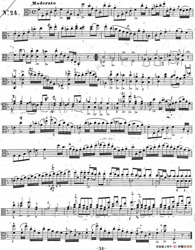 卡瓦利尼《中提琴演奏教程》练习曲