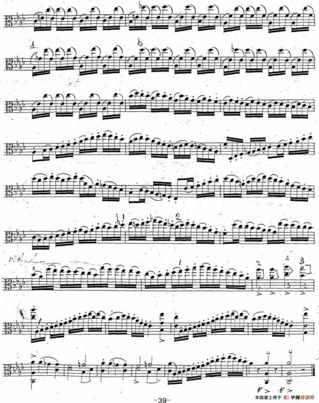 卡瓦利尼《中提琴演奏教程》练习曲