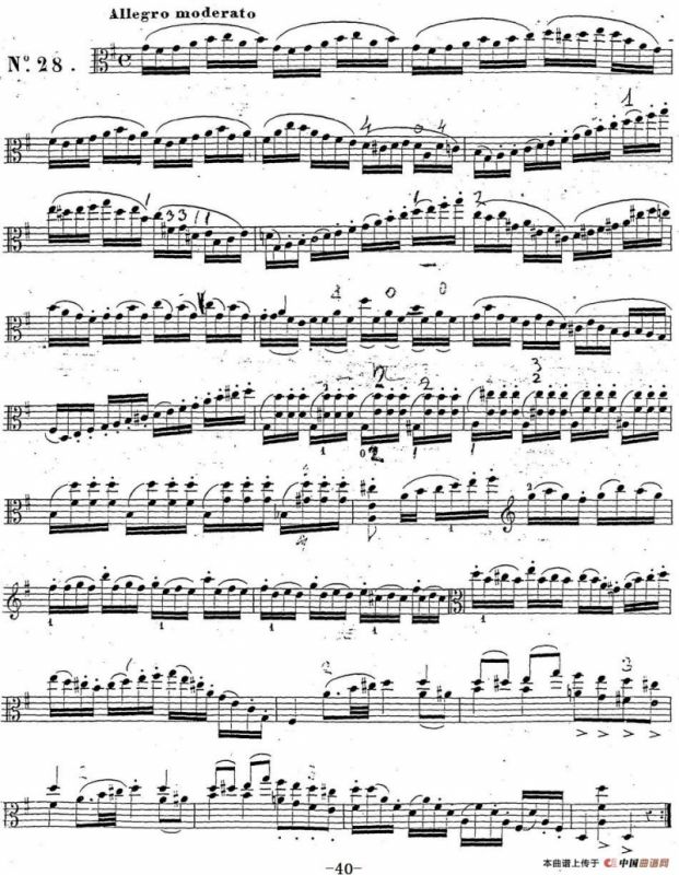 卡瓦利尼《中提琴演奏教程》练习曲