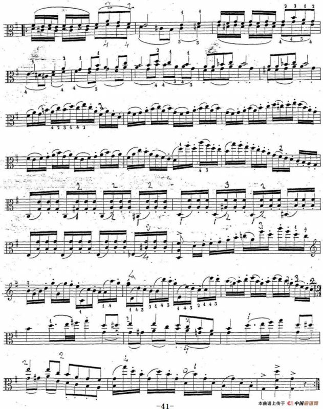卡瓦利尼《中提琴演奏教程》练习曲